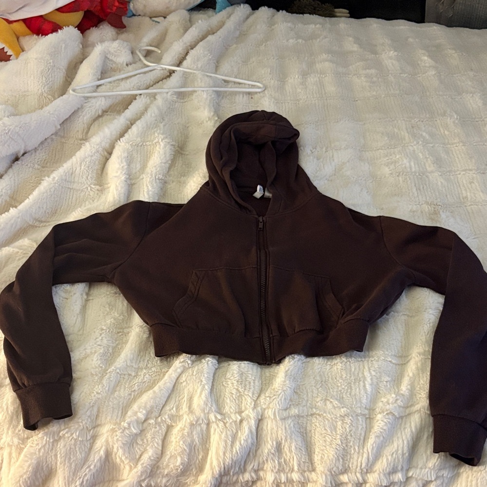 Brown Cropped H&M Hoodie